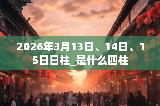 2026年3月13日、14日、15日日柱_是什么四柱