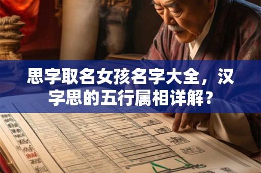 思字取名女孩名字大全,汉字思的五行属相详解? 思字取名女孩名字大全,汉字思的五行属相详解?