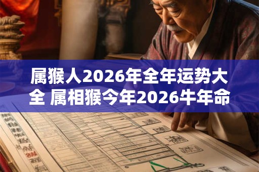 属猴人2026年全年运势大全 属相猴今年2026牛年命运怎么样 属猴人2026年全年运势大全 属相猴今年2026牛年命运怎么样