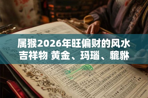 属猴2026年旺偏财的风水吉祥物 黄金、玛瑙、貔貅