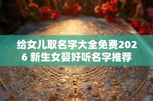 给女儿取名字大全免费2026 新生女婴好听名字推荐 给女儿取名字大全免费2026 新生女婴好听名字推荐