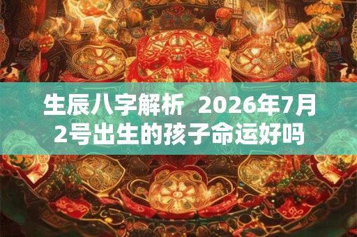 生辰八字解析  2026年7月2号出生的孩子命运好吗