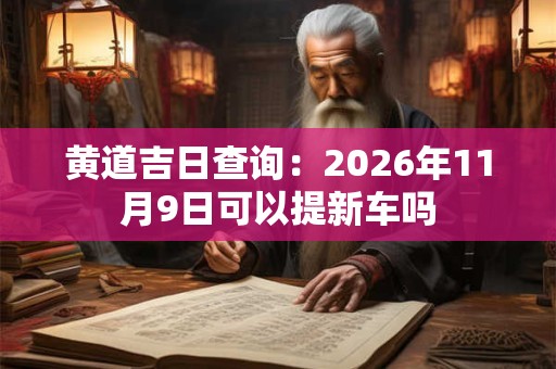 黄道吉日查询:2026年11月9日可以提新车吗 黄道吉日查询:2026年11月9日可以提新车吗