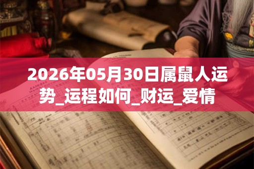 2026年05月30日属鼠人运势_运程如何_财运_爱情