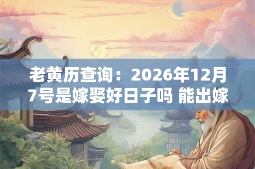 老黄历查询：2026年12月7号是嫁娶好日子吗 能出嫁吗