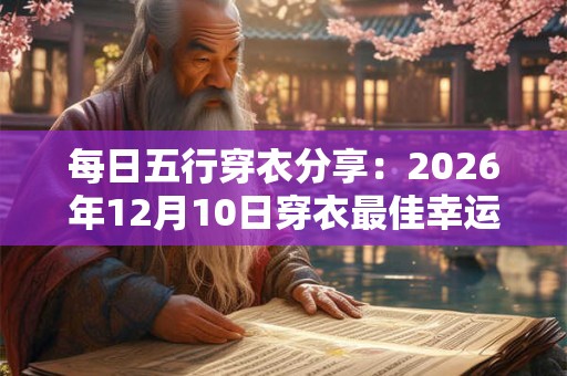 每日五行穿衣分享:2026年12月10日穿衣最佳幸运色 每日五行穿衣分享:2026年12月10日穿衣最佳幸运色