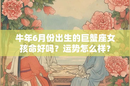 牛年6月份出生的巨蟹座女孩命好吗？运势怎么样？