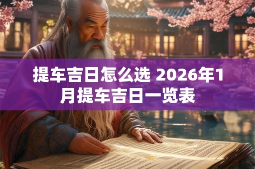 提车吉日怎么选 2026年1月提车吉日一览表