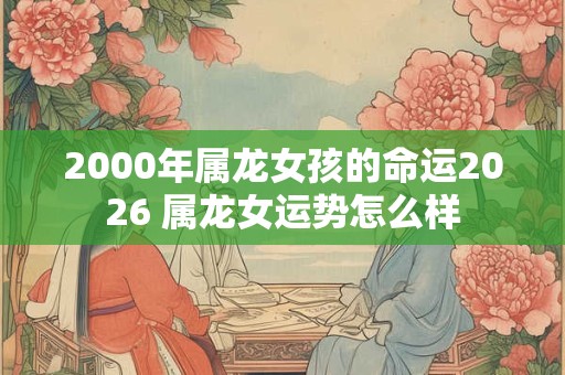 2000年属龙女孩的命运2026 属龙女运势怎么样