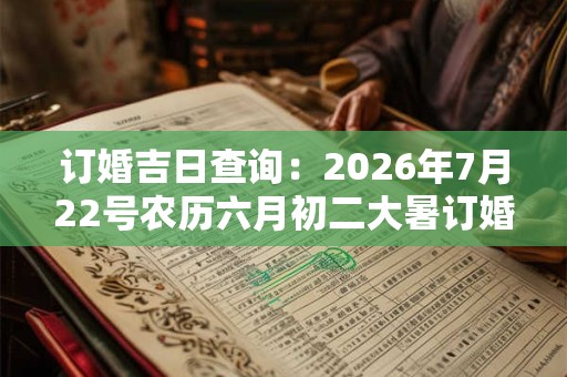 订婚吉日查询：2026年7月22号农历六月初二大暑订婚好吗