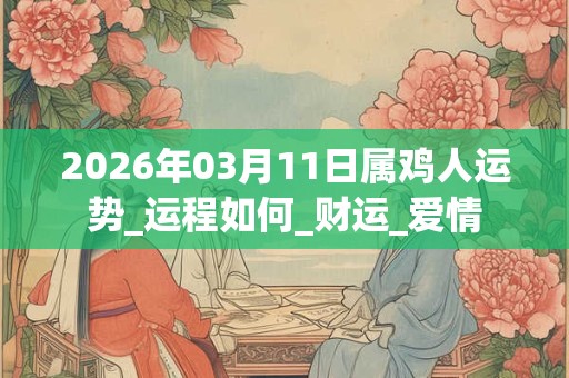 2026年03月11日属鸡人运势_运程如何_财运_爱情