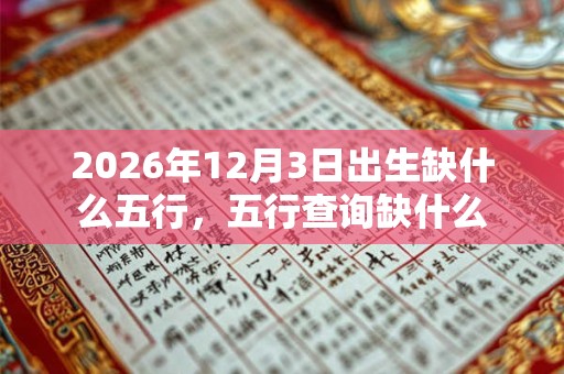 2026年12月3日出生缺什么五行，五行查询缺什么
