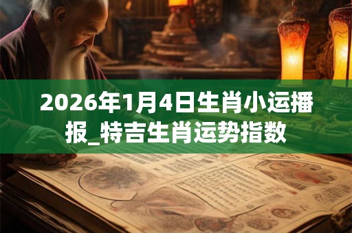 2026年1月4日生肖小运播报_特吉生肖运势指数
