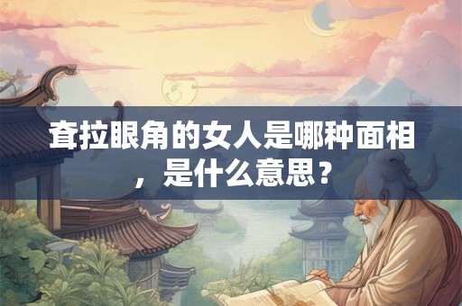 耷拉眼角的女人是哪种面相,是什么意思? 耷拉眼角的女人是哪种面相,是什么意思?