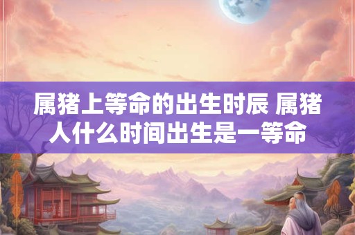 属猪上等命的出生时辰 属猪人什么时间出生是一等命