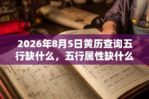 2026年8月5日黄历查询五行缺什么，五行属性缺什么