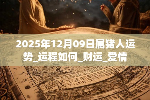 2025年12月09日属猪人运势_运程如何_财运_爱情