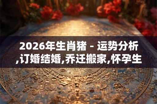 2026年生肖猪 - 运势分析,订婚结婚,乔迁搬家,怀孕生孩子 2026年生肖猪 - 运势分析,订婚结婚,乔迁搬家,怀孕生孩子