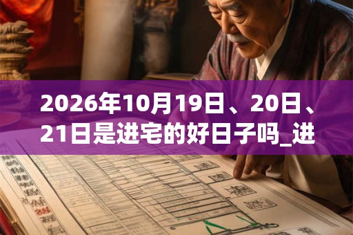 2026年10月19日、20日、21日是进宅的好日子吗_进宅可以吗