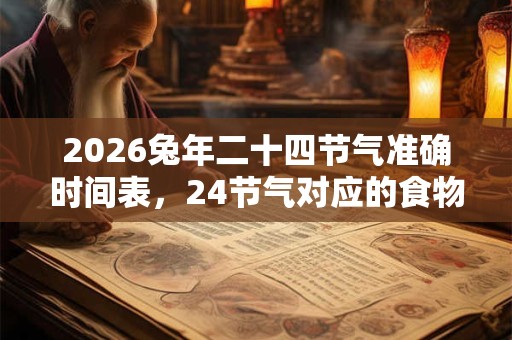2026兔年二十四节气准确时间表,24节气对应的食物 2026兔年二十四节气准确时间表,24节气对应的食物
