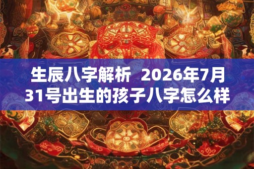 生辰八字解析  2026年7月31号出生的孩子八字怎么样