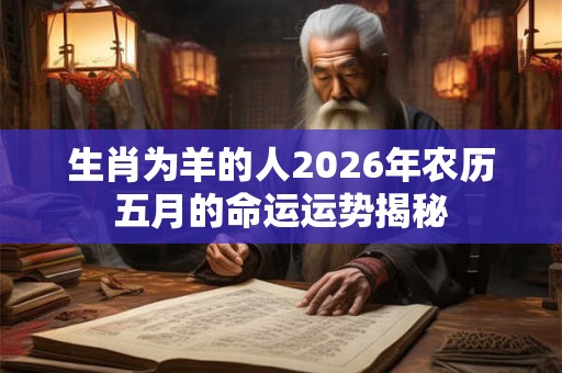 生肖为羊的人2026年农历五月的命运运势揭秘