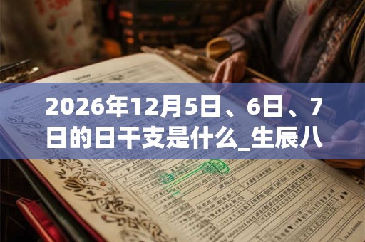 2026年12月5日、6日、7日的日干支是什么_生辰八字