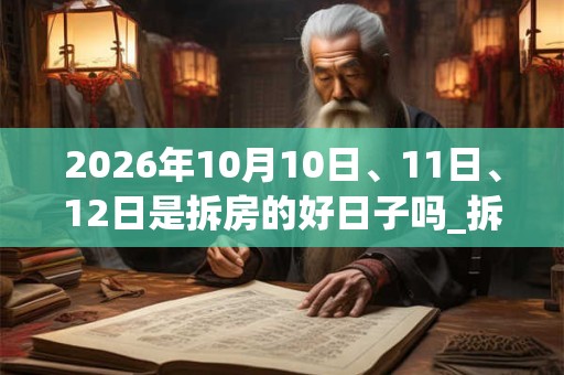 2026年10月10日、11日、12日是拆房的好日子吗_拆房可以吗