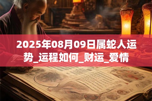 2025年08月09日属蛇人运势_运程如何_财运_爱情 2025年08月09日属蛇人运势_运程如何_财运_爱情