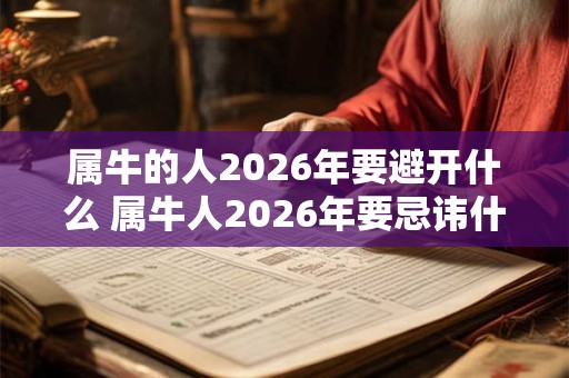属牛的人2026年要避开什么 属牛人2026年要忌讳什么