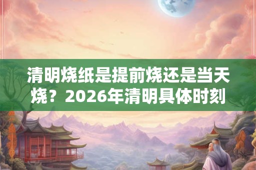 清明烧纸是提前烧还是当天烧？2026年清明具体时刻