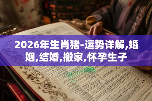 2026年生肖猪-运势详解,婚姻,结婚,搬家,怀孕生子