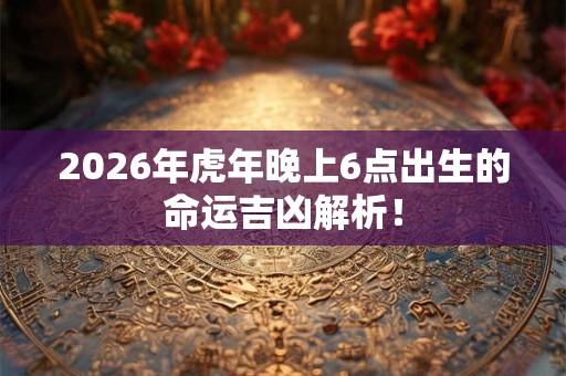 2026年虎年晚上6点出生的命运吉凶解析！