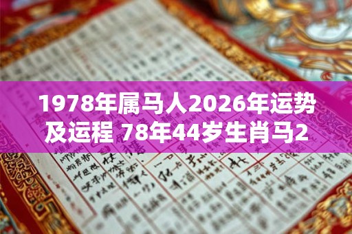 1978年属马人2026年运势及运程 78年44岁生肖马2026年每月运势 1978年属马人2026年运势及运程 78年44岁生肖马2026年每月运势