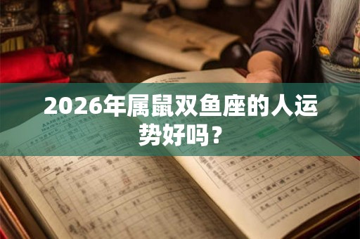 2026年属鼠双鱼座的人运势好吗？