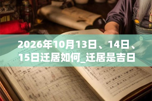 2026年10月13日、14日、15日迁居如何_迁居是吉日吗