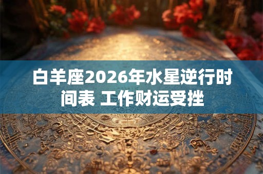 白羊座2026年水星逆行时间表 工作财运受挫