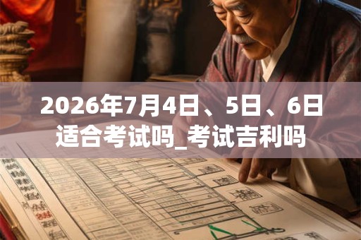 2026年7月4日、5日、6日适合考试吗_考试吉利吗