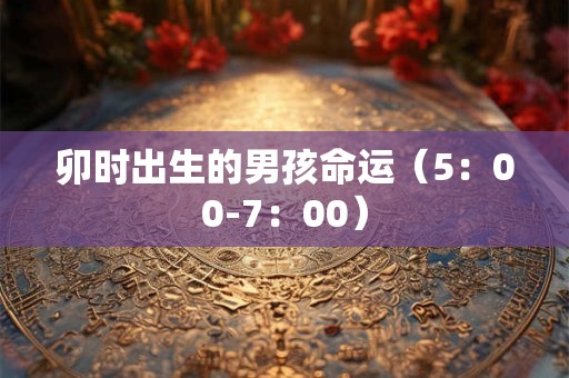 卯时出生的男孩命运（5：00-7：00）