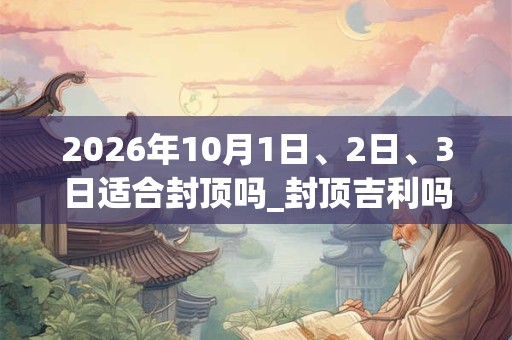 2026年10月1日、2日、3日适合封顶吗_封顶吉利吗