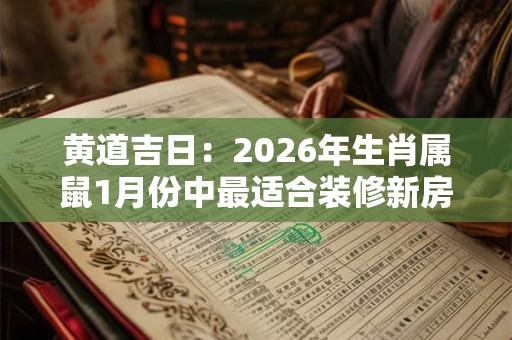 黄道吉日：2026年生肖属鼠1月份中最适合装修新房的好日子