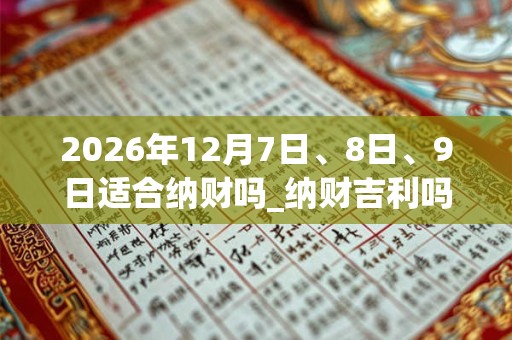 2026年12月7日、8日、9日适合纳财吗_纳财吉利吗 2026年12月7日、8日、9日适合纳财吗_纳财吉利吗