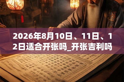2026年8月10日、11日、12日适合开张吗_开张吉利吗 2026年8月10日、11日、12日适合开张吗_开张吉利吗