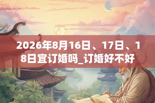 2026年8月16日、17日、18日宜订婚吗_订婚好不好 2026年8月16日、17日、18日宜订婚吗_订婚好不好