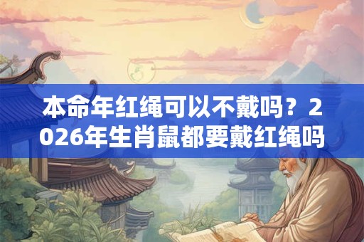 本命年红绳可以不戴吗？2026年生肖鼠都要戴红绳吗？