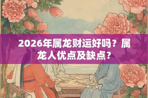 2026年属龙财运好吗?属龙人优点及缺点? 2026年属龙财运好吗?属龙人优点及缺点?
