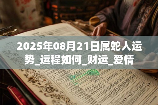 2025年08月21日属蛇人运势_运程如何_财运_爱情