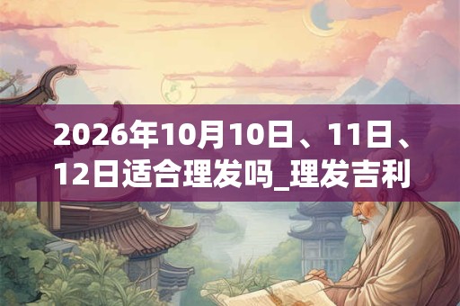 2026年10月10日、11日、12日适合理发吗_理发吉利吗