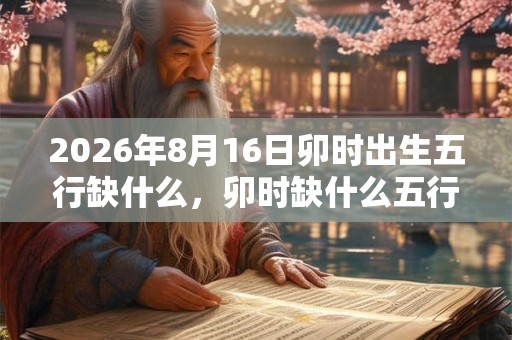 2026年8月16日卯时出生五行缺什么，卯时缺什么五行