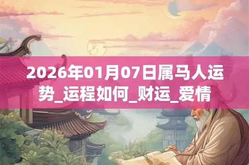 2026年01月07日属马人运势_运程如何_财运_爱情